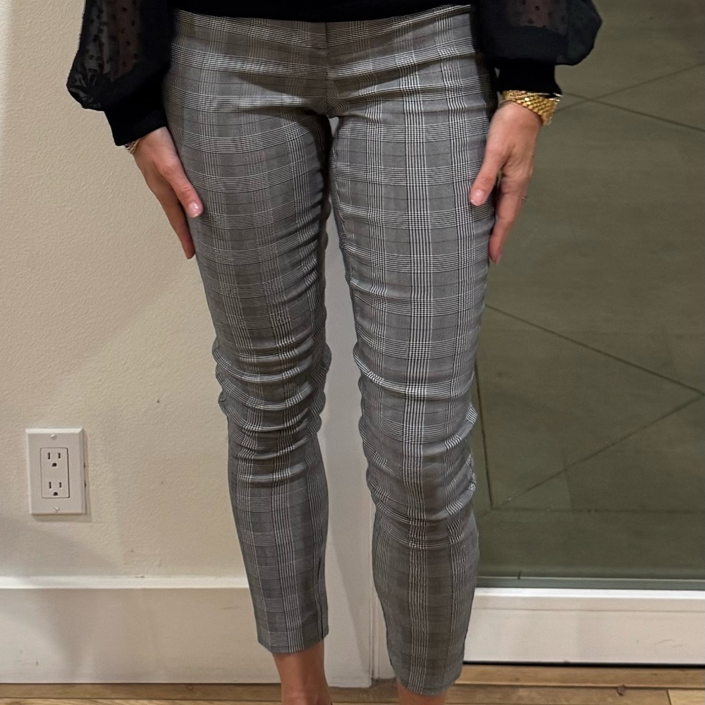 Chic Gray Plaid Pants
